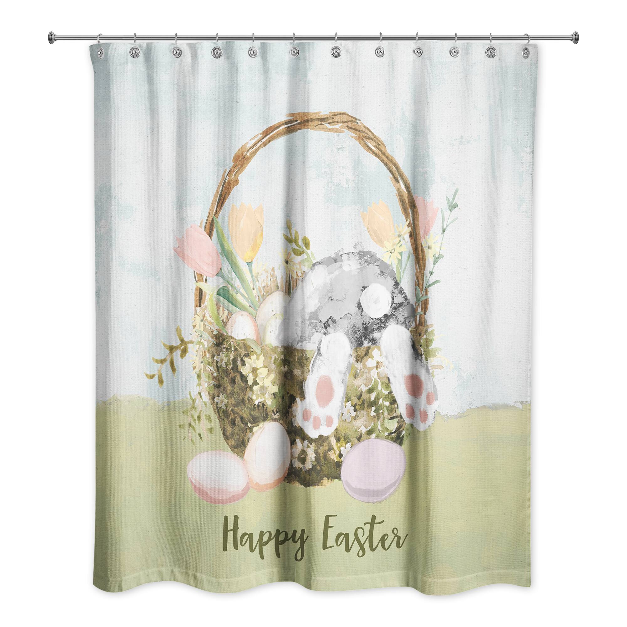Easter Basket Bunny Butt 71" x 74" Shower Curtain